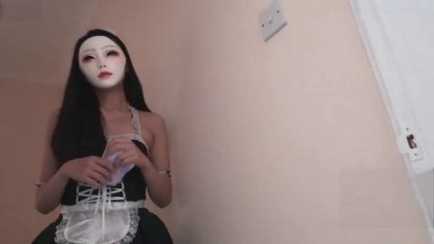 영계, 아담한, 갈색 머리