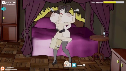 Sexo hentai en la cárcel con restricciones: la bruja es follada por el culo en un trío